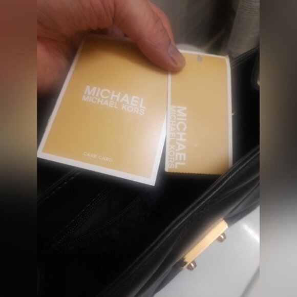 Michael Kors Black Serena Quilted Chain Shoulder Bag - Picture 13 of 16